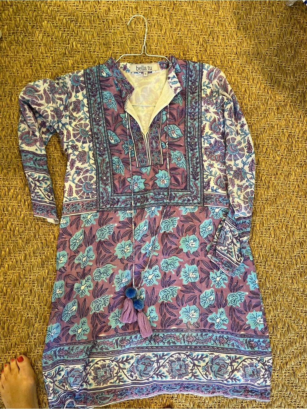Bella Tu Purple Floral Tunic Dress